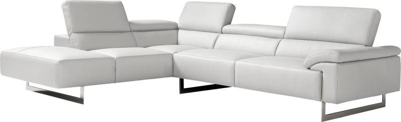 Egoitaliano Ecksofa »Malika«, mit Ottomane, inkl. Kopfteilverstellung und chromfarbenen Metallfüssen von Egoitaliano