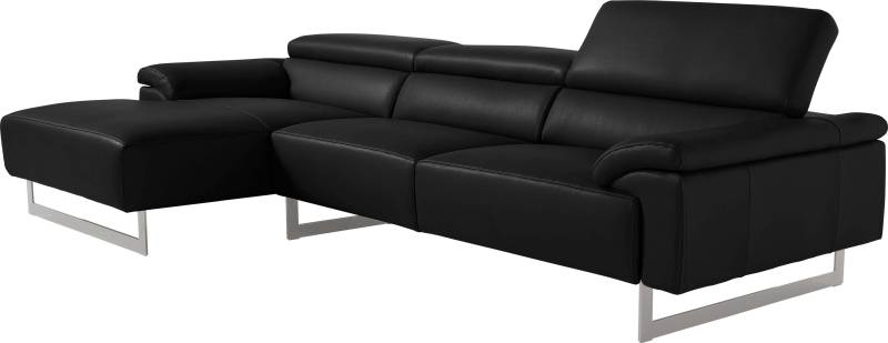 Egoitaliano Ecksofa »Malika, L-Form«, mit Recamiere, inkl. Kopfteilverstellung und chromfarbenen Metallfüssen von Egoitaliano