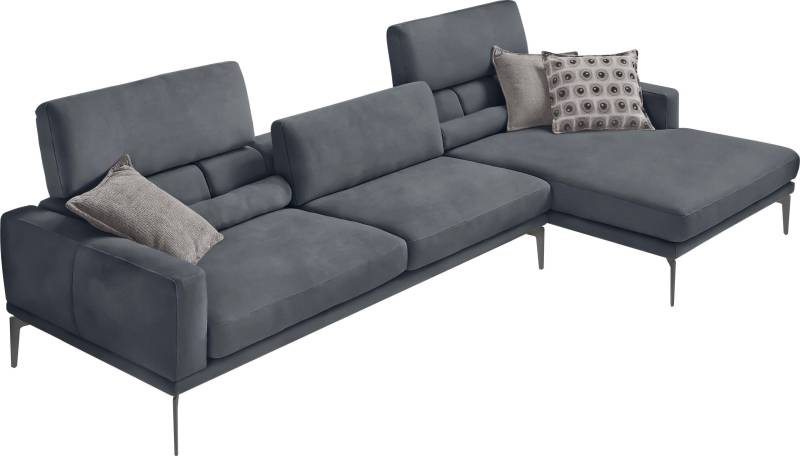 Egoitaliano Ecksofa »Masu, Design trifft sensationellen Sitzkomfort«, inkl. 2 Kissenrollen, Rückenelemente manuell verstellbar, Metallfüsse von Egoitaliano