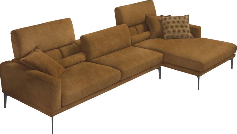 Egoitaliano Ecksofa »Masu, Design trifft sensationellen Sitzkomfort«, inkl. 2 Kissenrollen, Rückenelemente manuell verstellbar, Metallfüsse von Egoitaliano