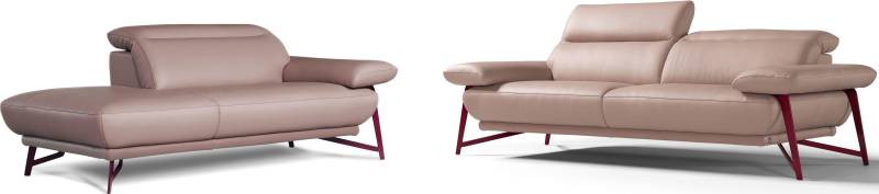 Egoitaliano Polstergarnitur »Anais, Design mit hohem Sitzkomfort für mehr Bequemlichkeit«, Set: bestehend aus Sofa und Ottomane, inkl. Kopfteilverstellung von Egoitaliano