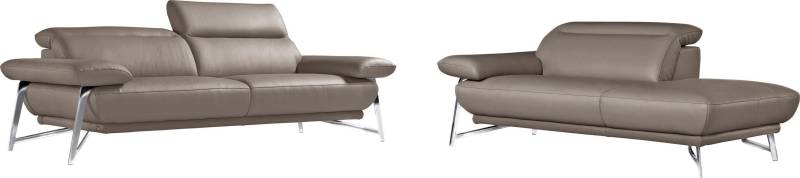 Egoitaliano Polstergarnitur »Anais, Design mit hohem Sitzkomfort für mehr Bequemlichkeit«, Set: bestehend aus Sofa und Ottomane, inkl. Kopfteilverstellung von Egoitaliano
