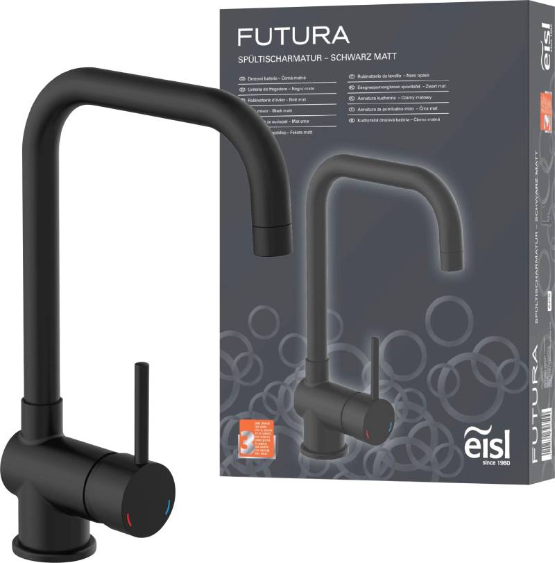 Eisl Spültischarmatur »Futura«, energiesparende Cold-Start-Funkt., 360° schwenkbar, geräuscharm von Eisl