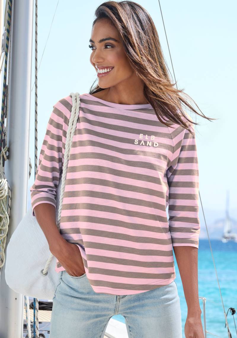 Elbsand 3/4-Arm-Shirt, mit Streifen, Rundhalsausschnitt, Jerseyshirt von Elbsand