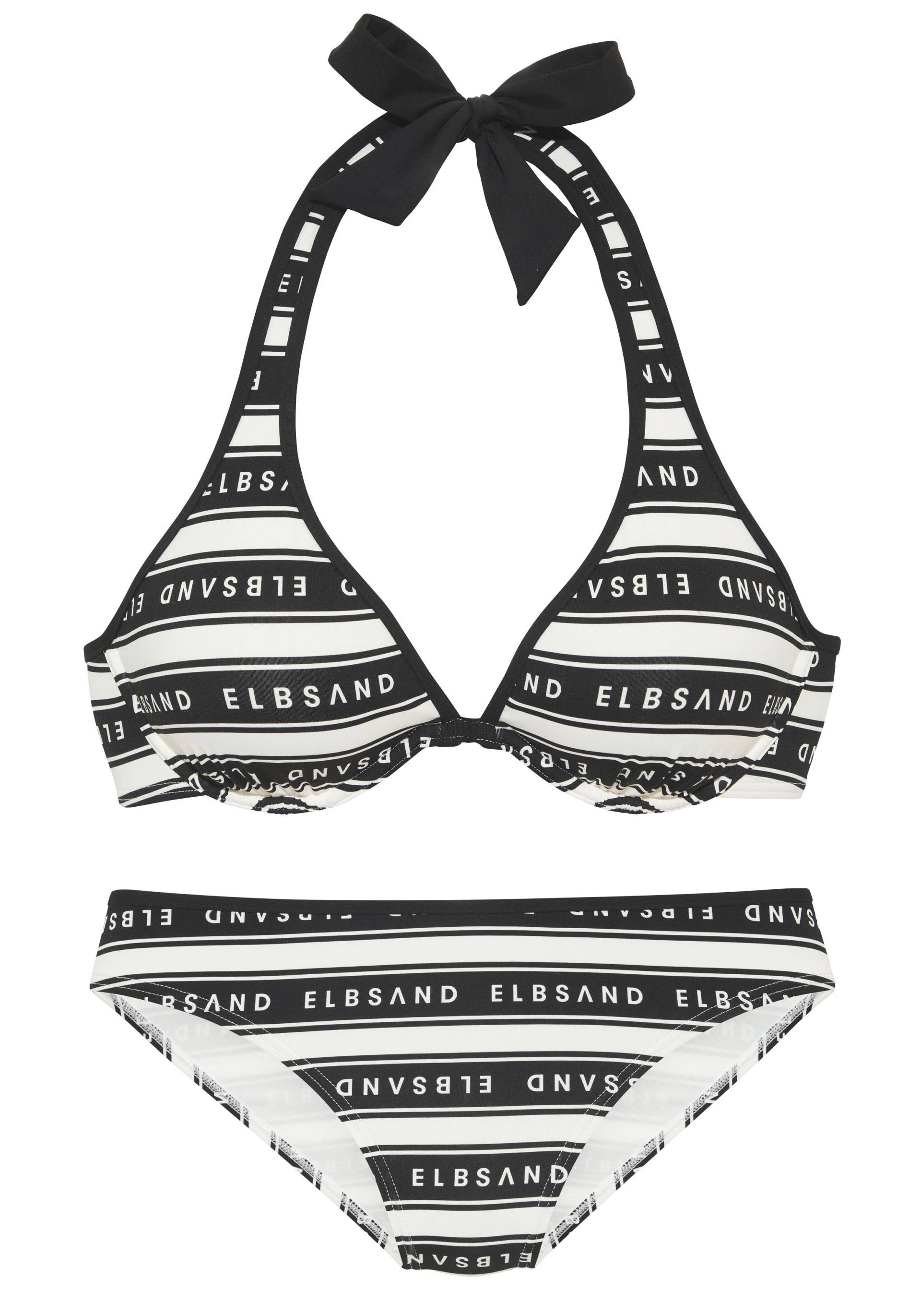 Elbsand Bügel-Bikini »Zone«, (Set), mit kontrastfarbenen Streifen und Schriftzügen von Elbsand