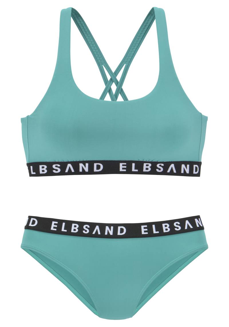 Elbsand Bustier-Bikini, mit Markenschriftzügen in Kontrastfarbe von Elbsand