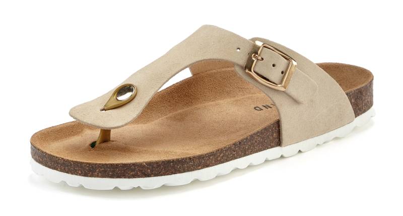 Elbsand Pantolette »Mule, Sandale, offener Schuh,«, aus hochwertigem Leder mit Komfortkorkfussbett, Unisex von Elbsand