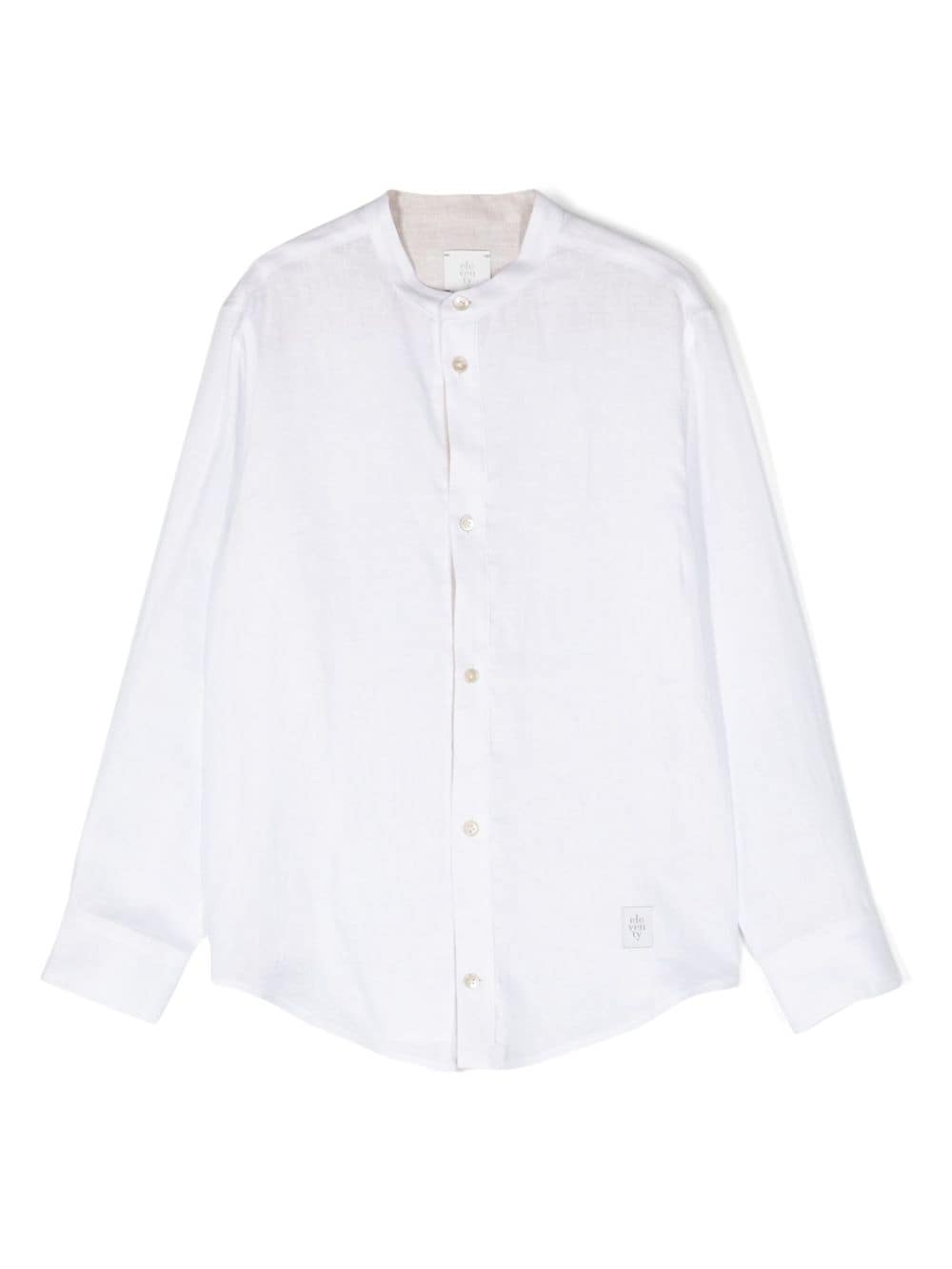 Eleventy Kids band-collar linen shirt - White von Eleventy Kids