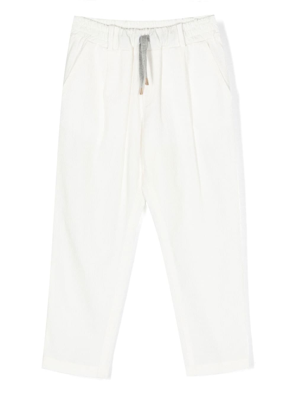 Eleventy Kids drawstring-waist cotton trousers - White von Eleventy Kids