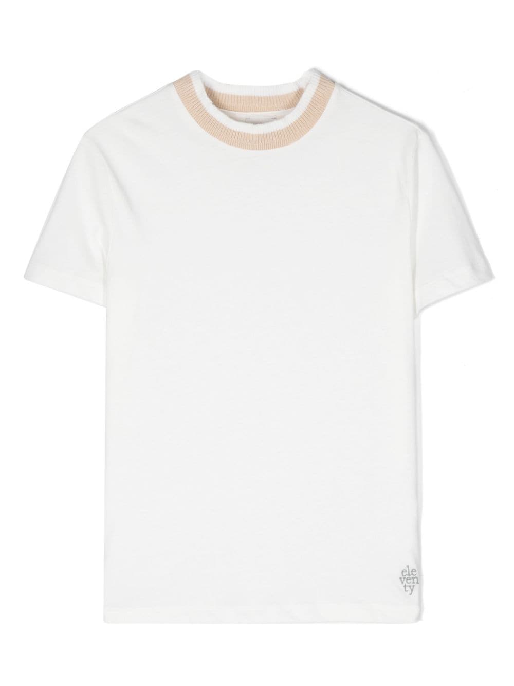 Eleventy Kids logo-embroidered cotton t-shirt - White von Eleventy Kids