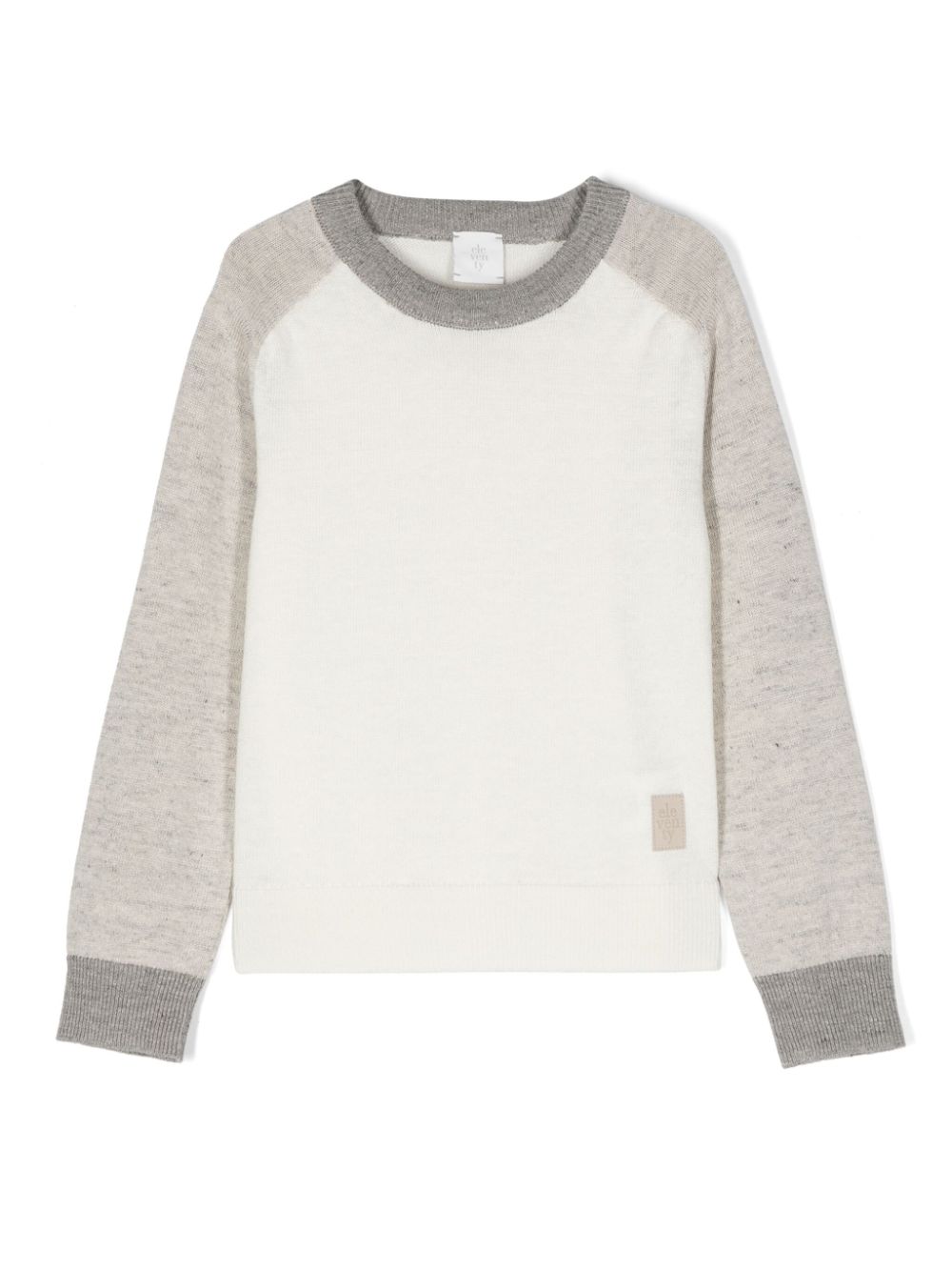 Eleventy Kids logo-patch jumper - White von Eleventy Kids