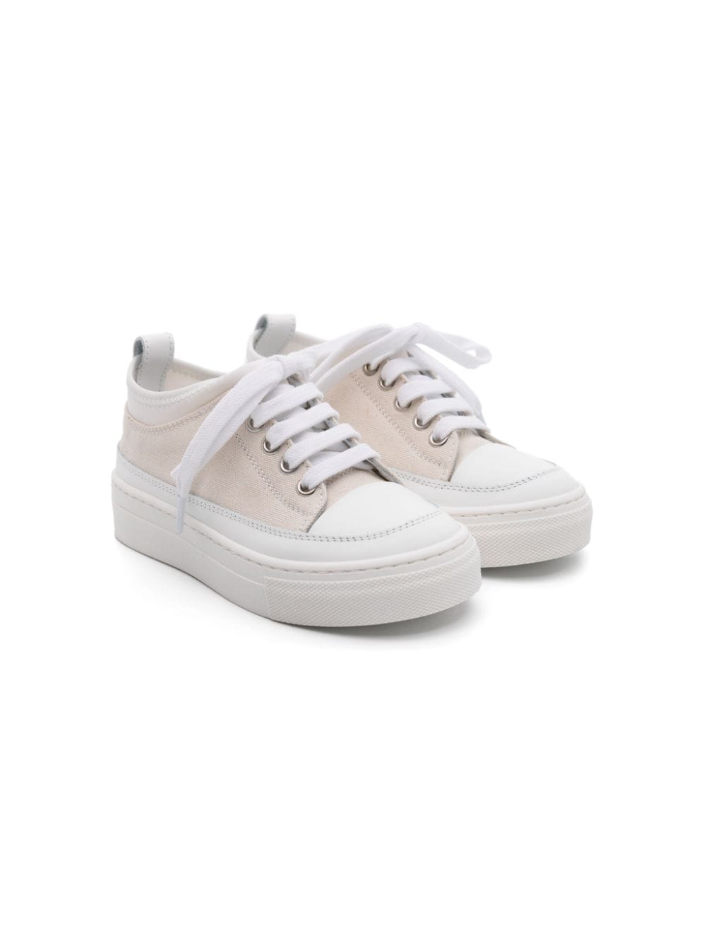 Eleventy Kids panelled canvas sneakers - Neutrals von Eleventy Kids