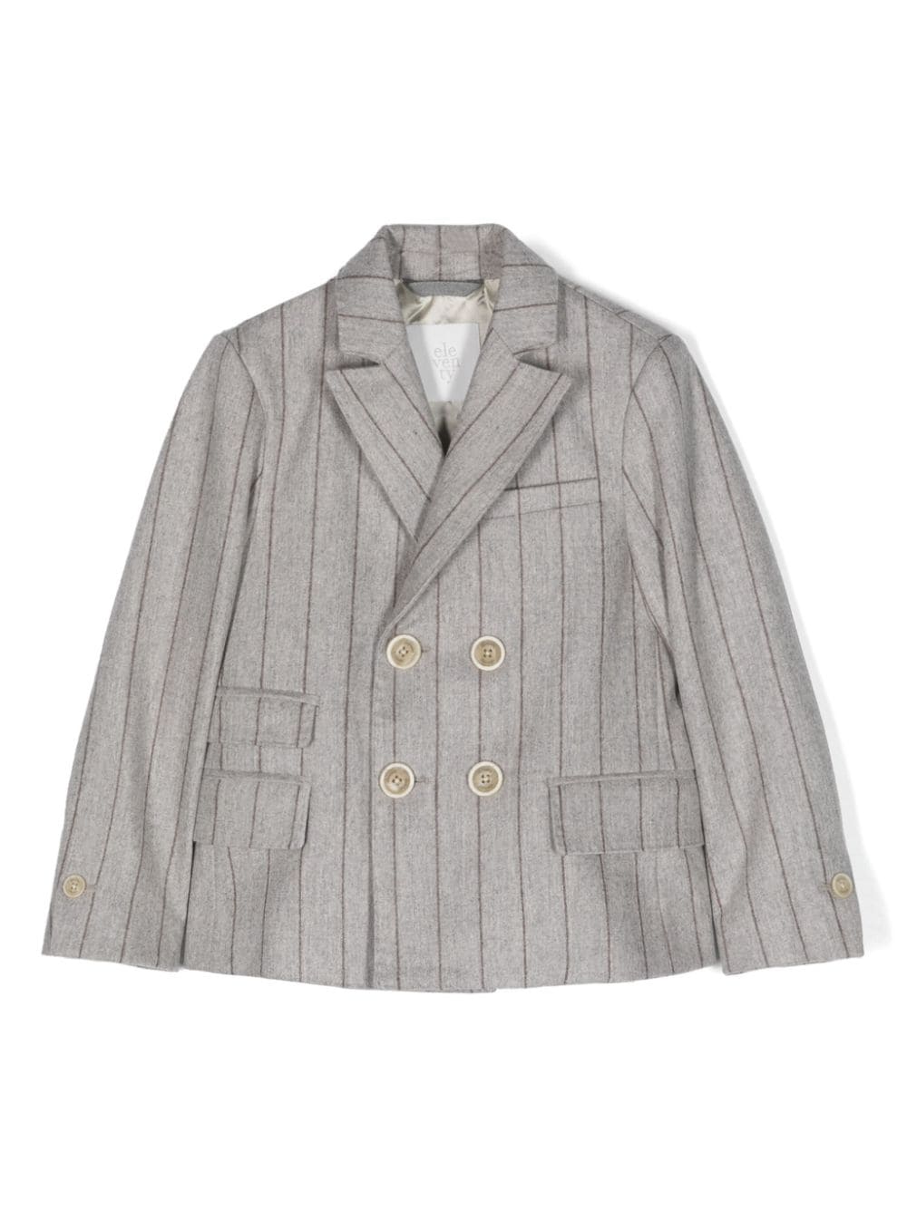 Eleventy Kids pinstripe-pattern double-breasted blazer - Grey von Eleventy Kids