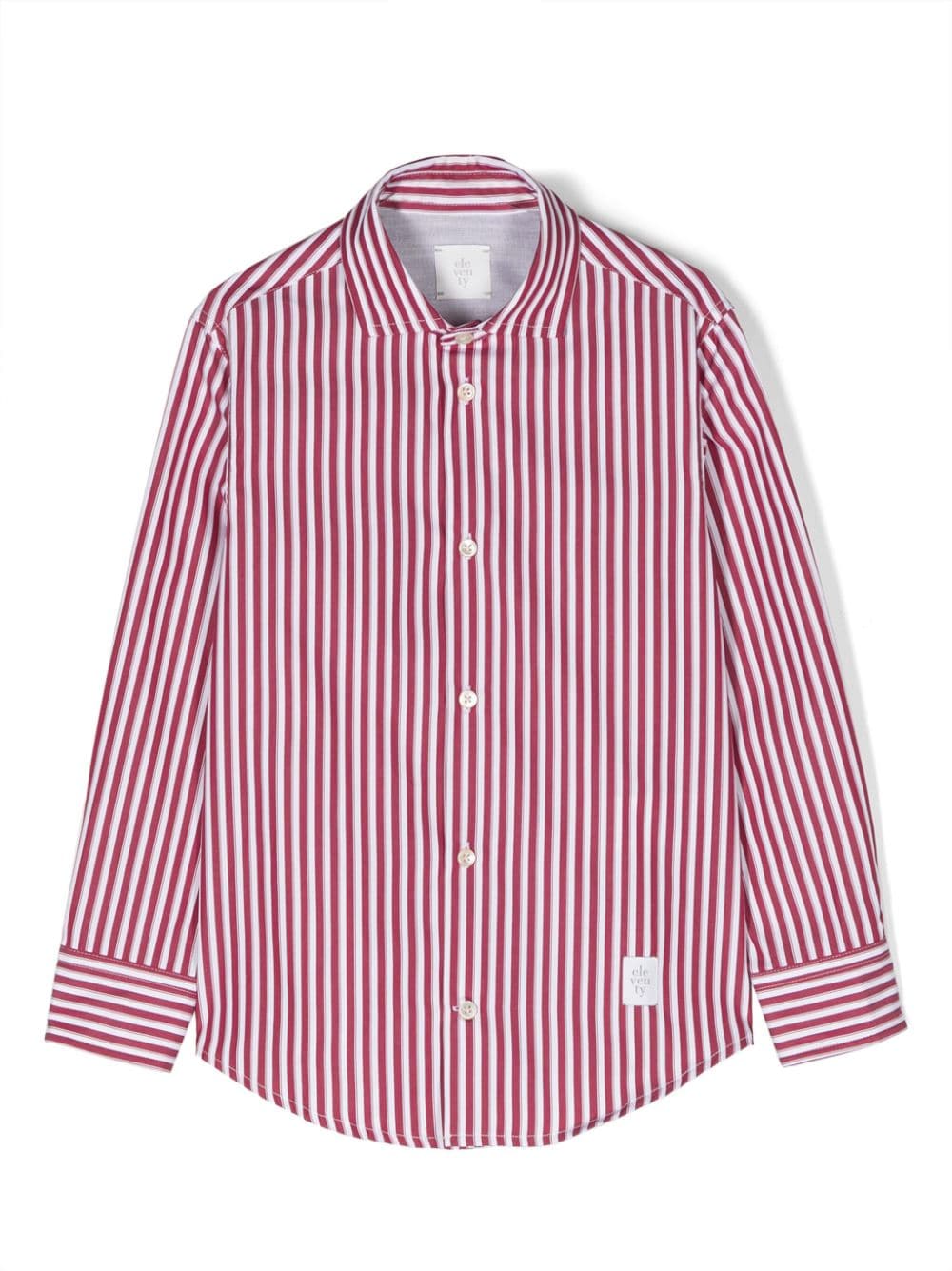Eleventy Kids stripe-print cotton shirt - Red von Eleventy Kids