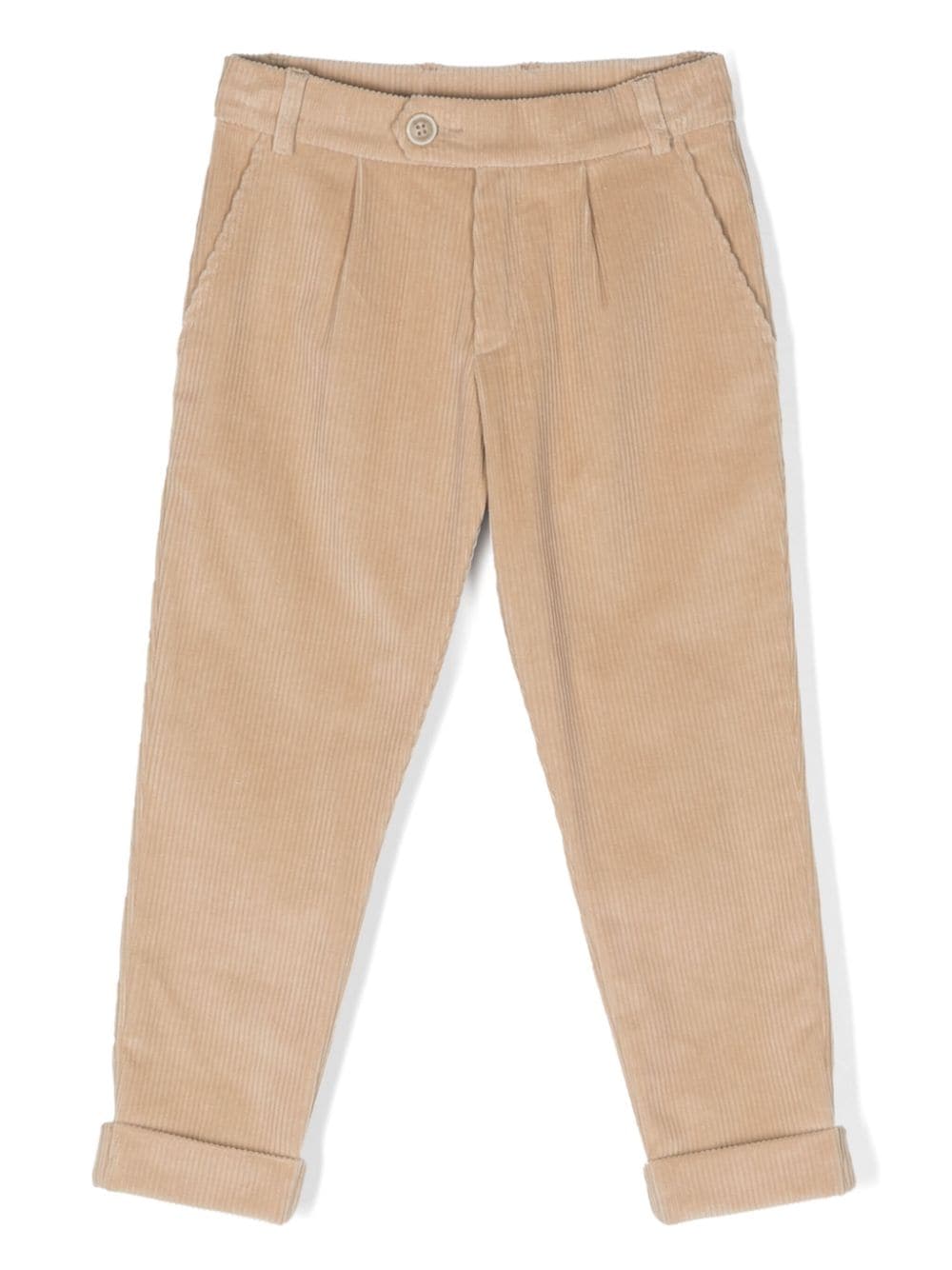 Eleventy Kids turn-up corduroy trousers - Neutrals von Eleventy Kids