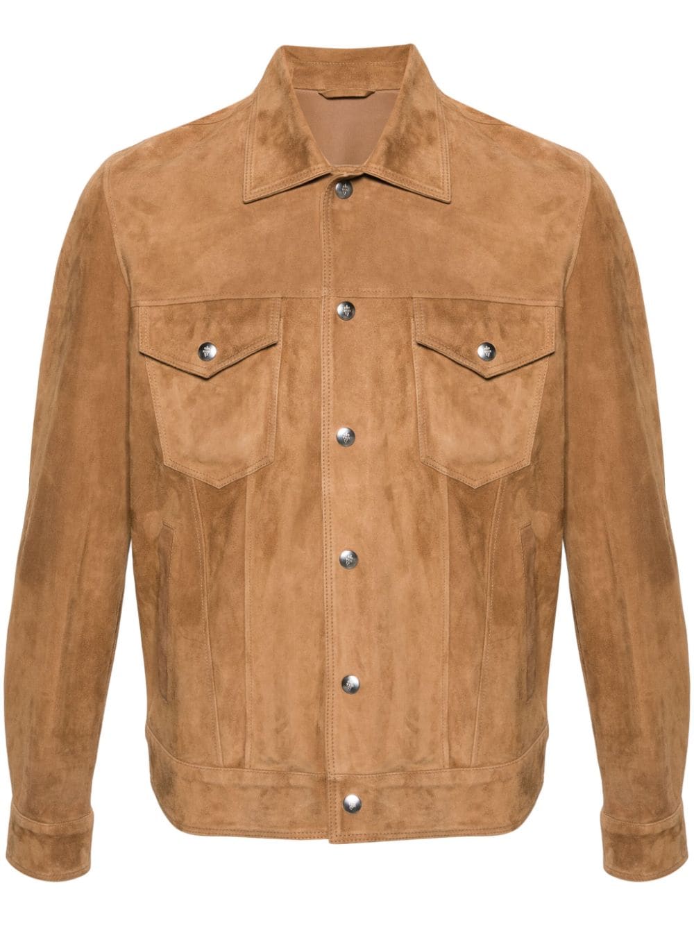 Eleventy classic-collar suede jacket - Brown von Eleventy