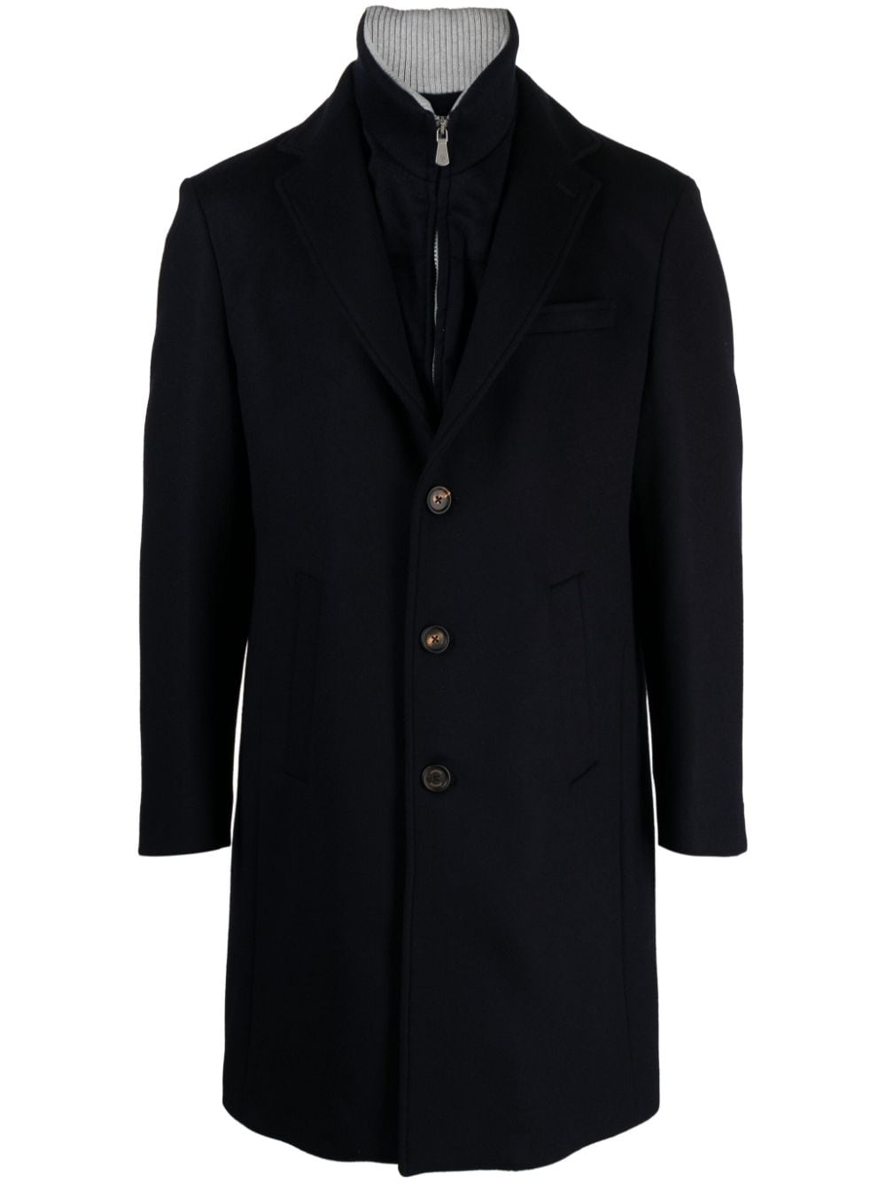 Eleventy double-layer long-length single-breasted coat - Blue von Eleventy