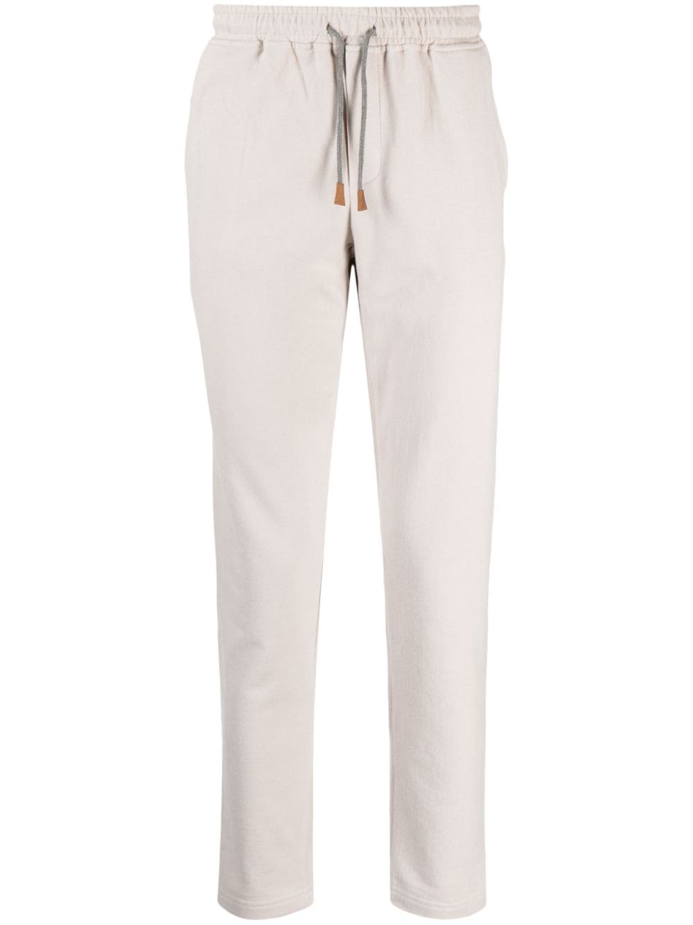 Eleventy drawstring-waist cotton track pants - Neutrals von Eleventy