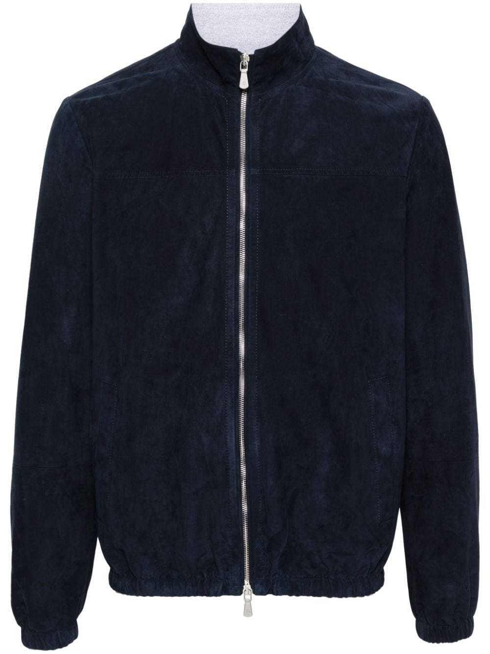 Eleventy elasticated-trim suede jacket - Blue von Eleventy