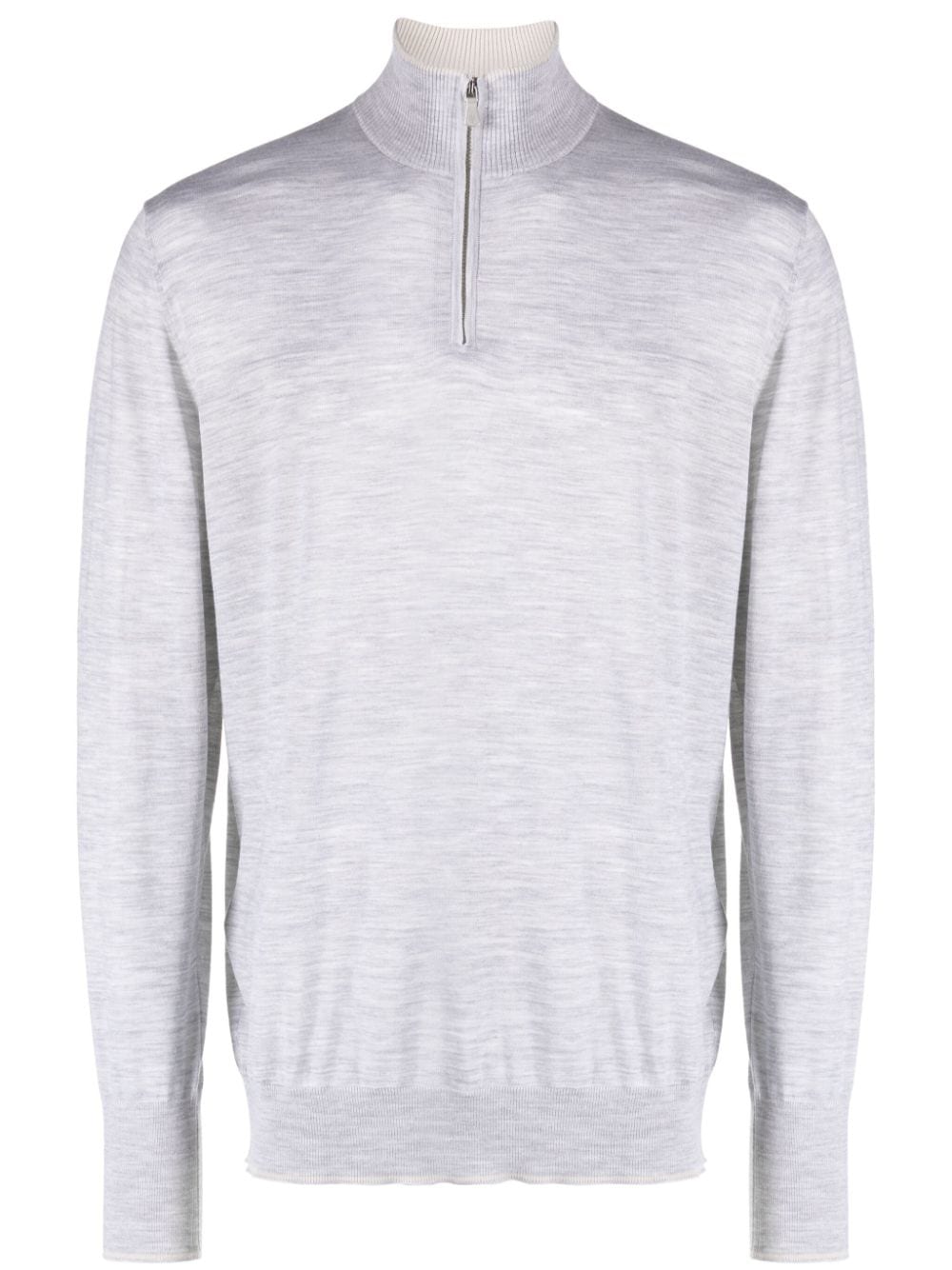 Eleventy high-neck zipped wool jumper - Grey von Eleventy
