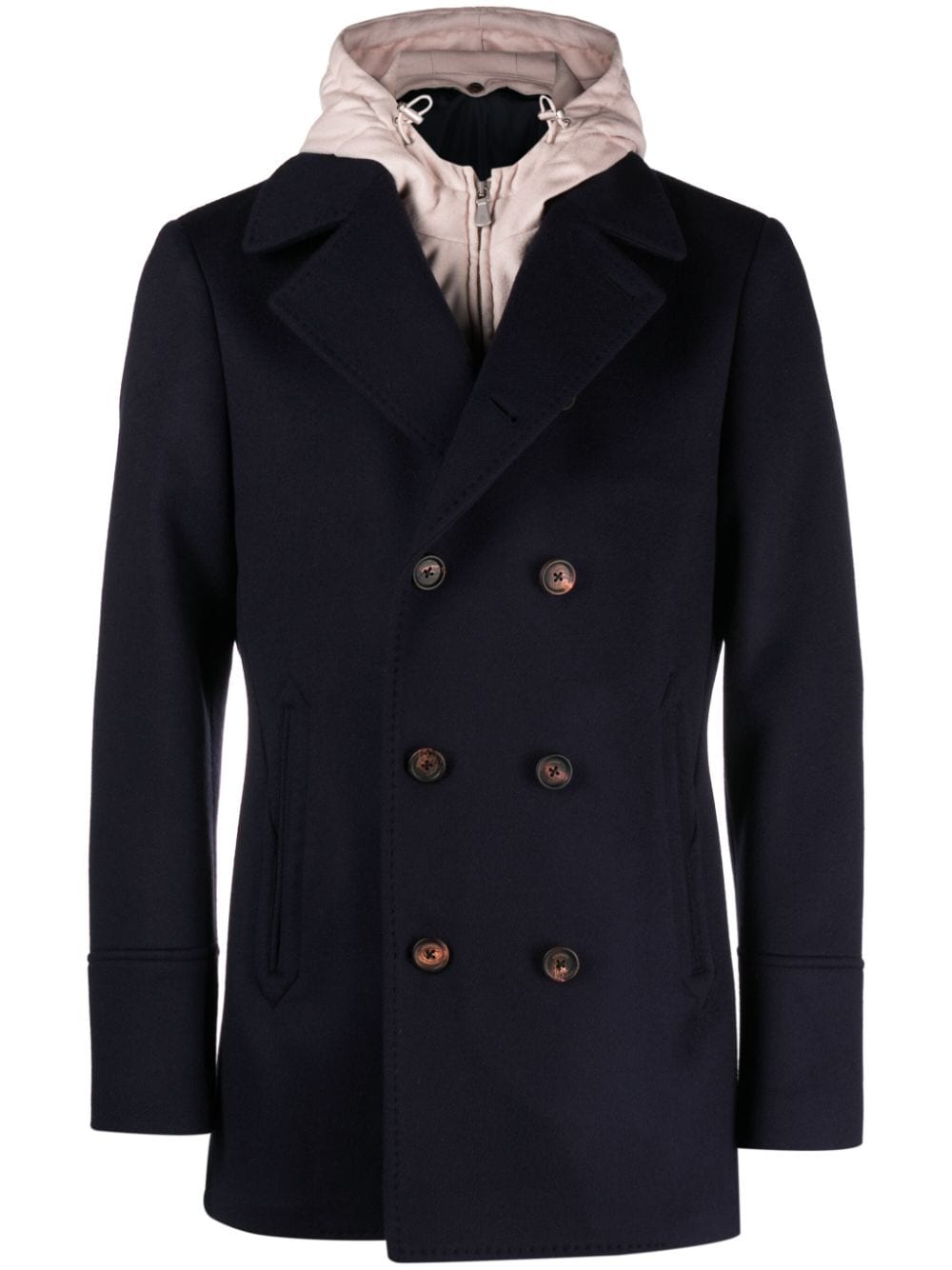 Eleventy hooded double-breasted peacoat - Blue von Eleventy