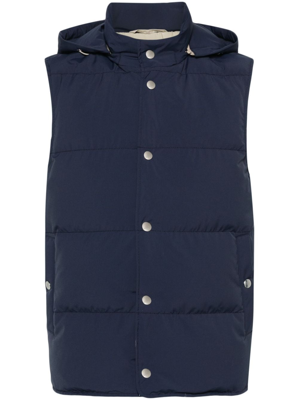 Eleventy hooded padded gilet - Blue von Eleventy