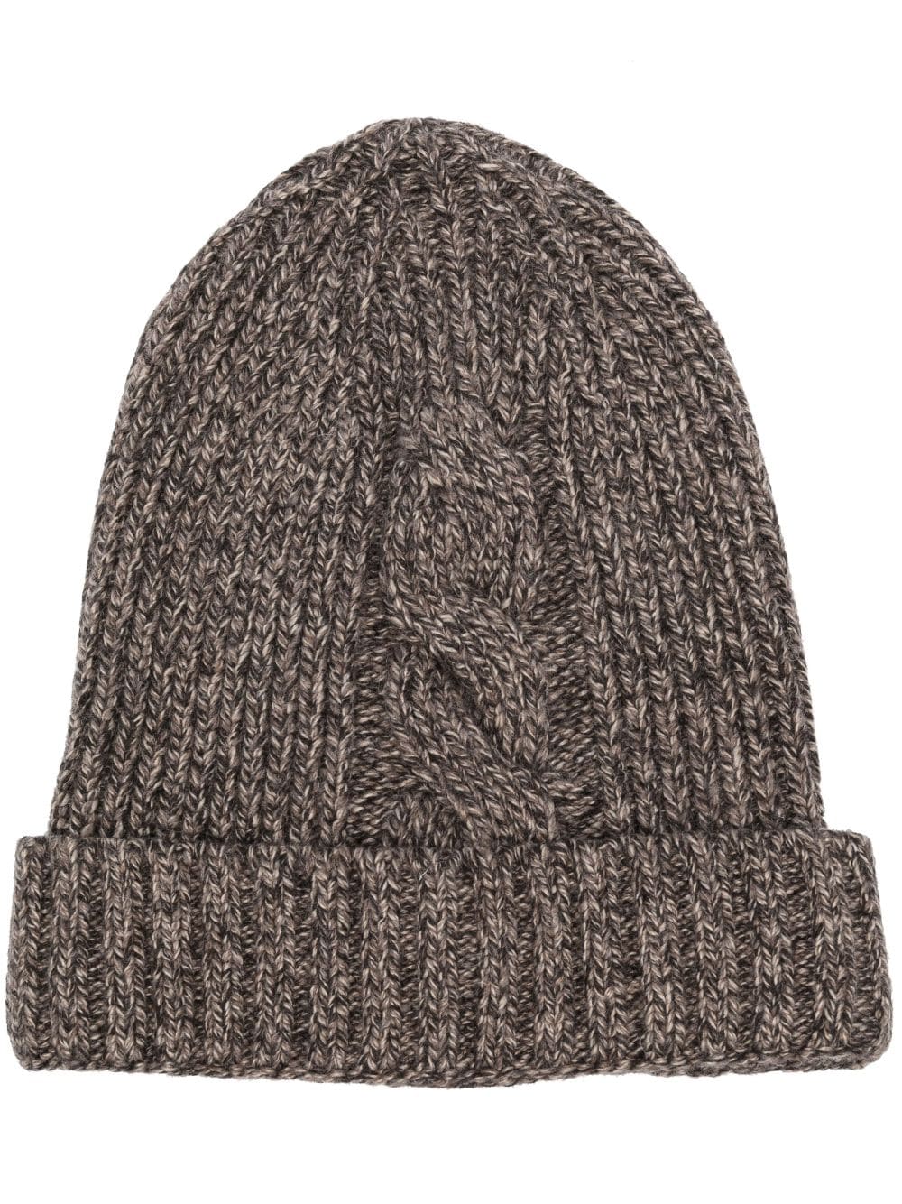 Eleventy knitted mélange beanie - Brown von Eleventy