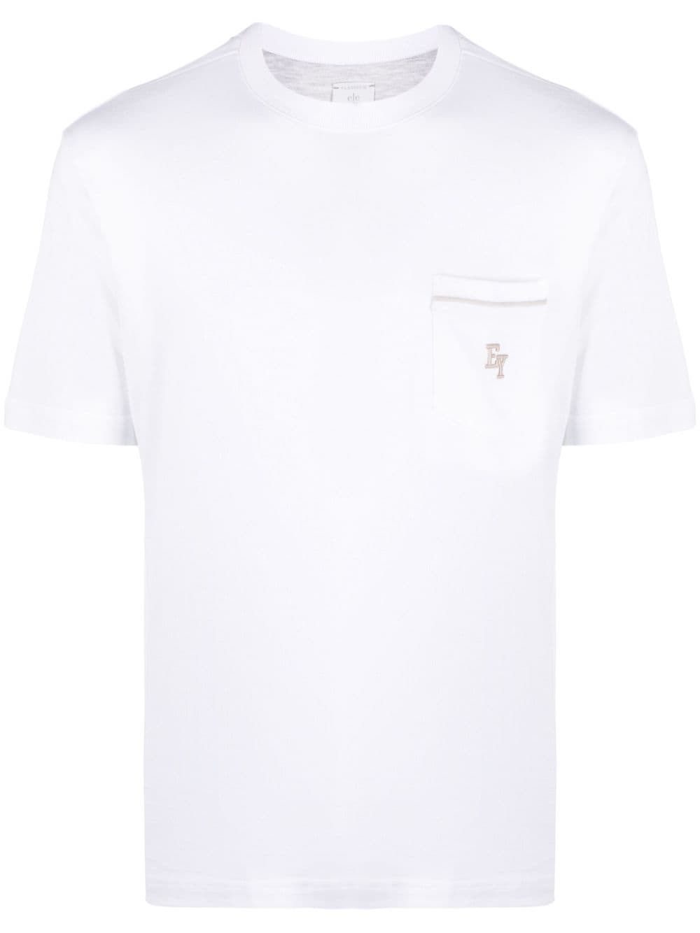 Eleventy logo-embroidered cotton T-shirt - White von Eleventy