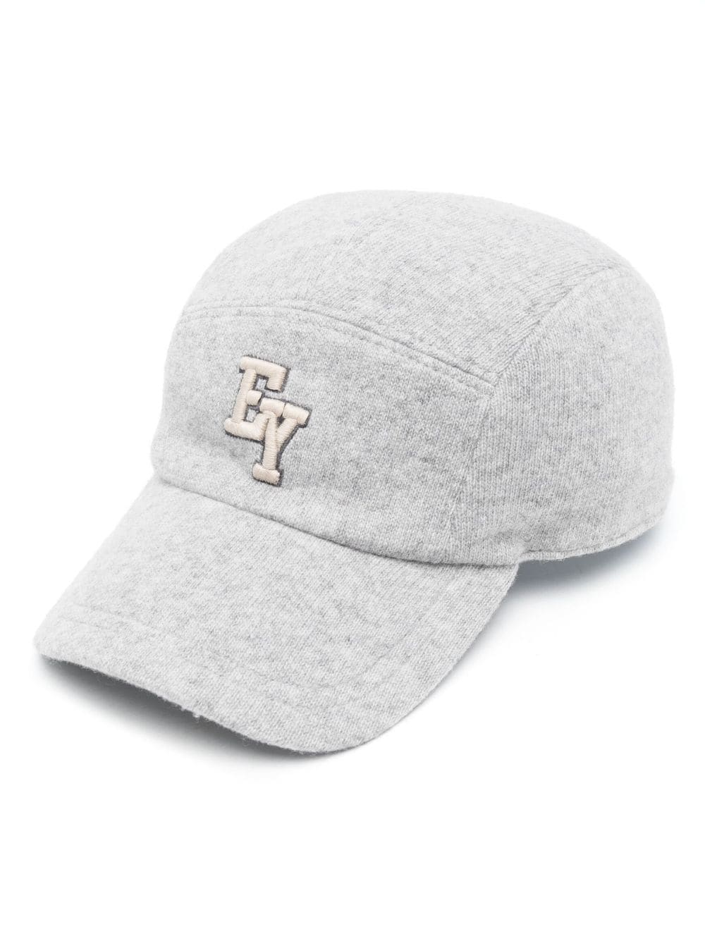 Eleventy logo-embroidered wool cap - Grey von Eleventy