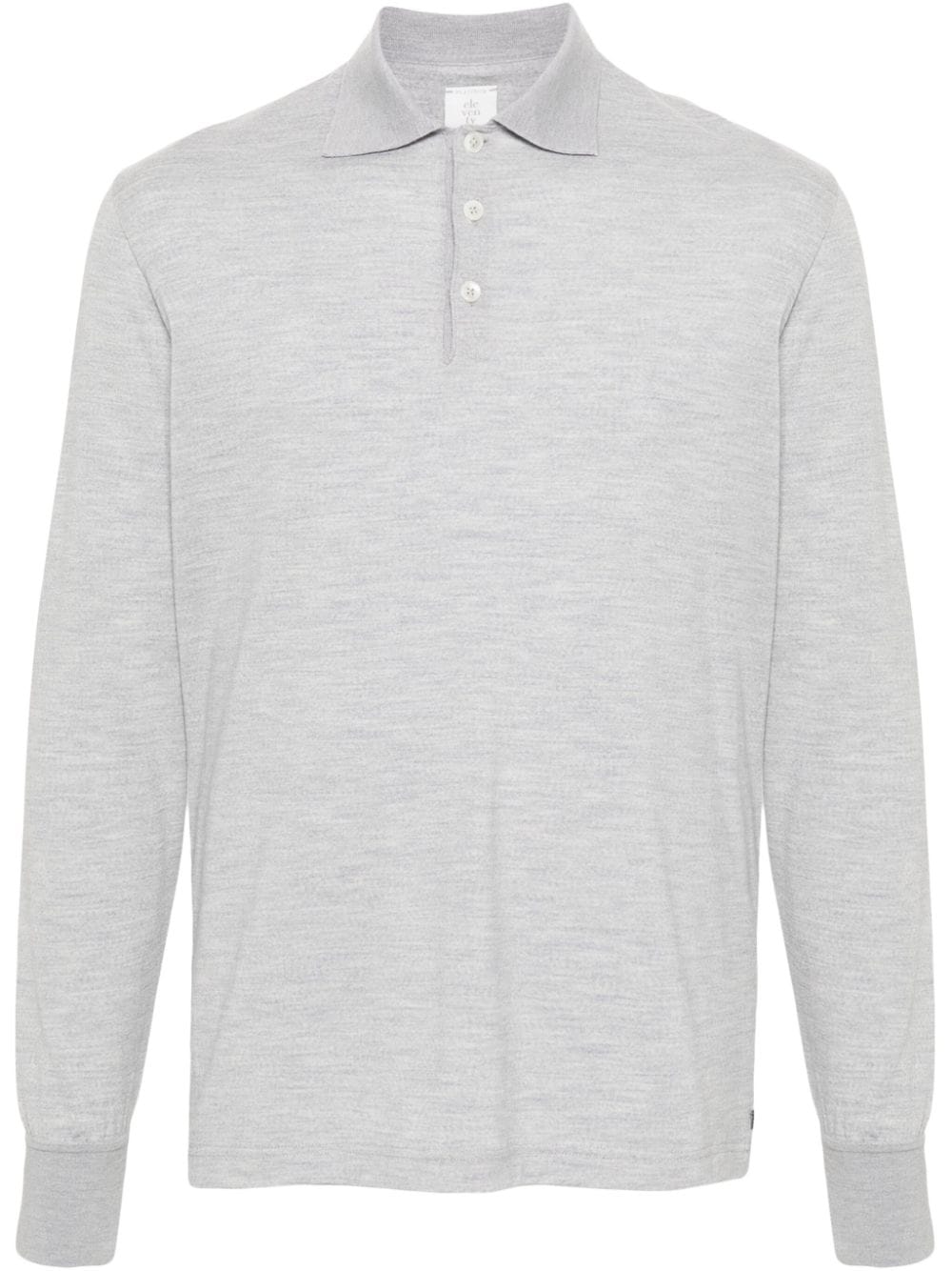 Eleventy mélange long-sleeve polo shirt - Grey von Eleventy