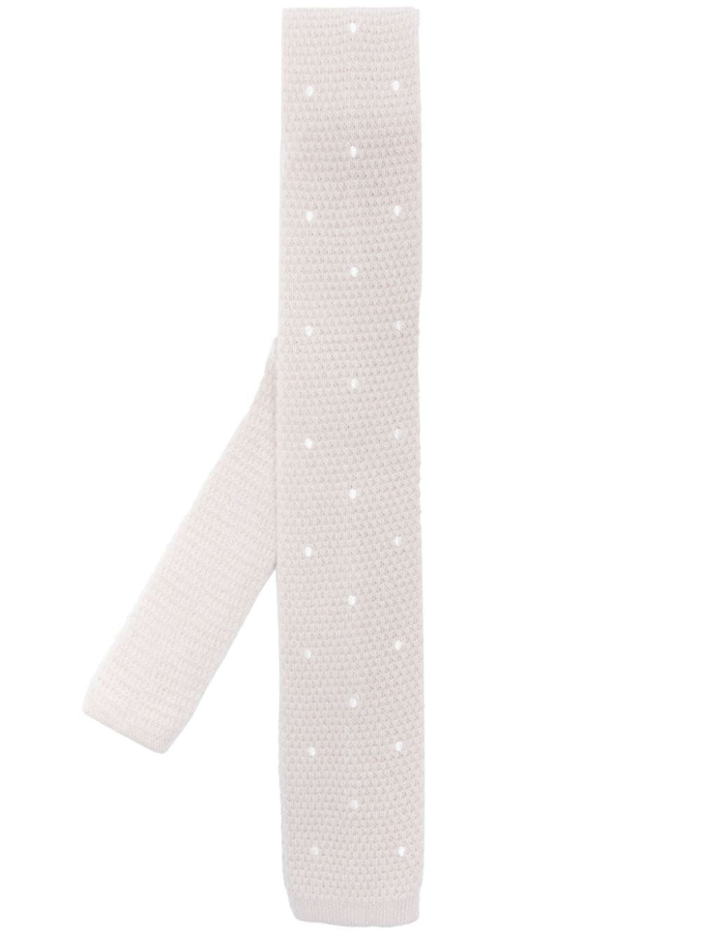 Eleventy polka-dot knitted tie - Neutrals von Eleventy