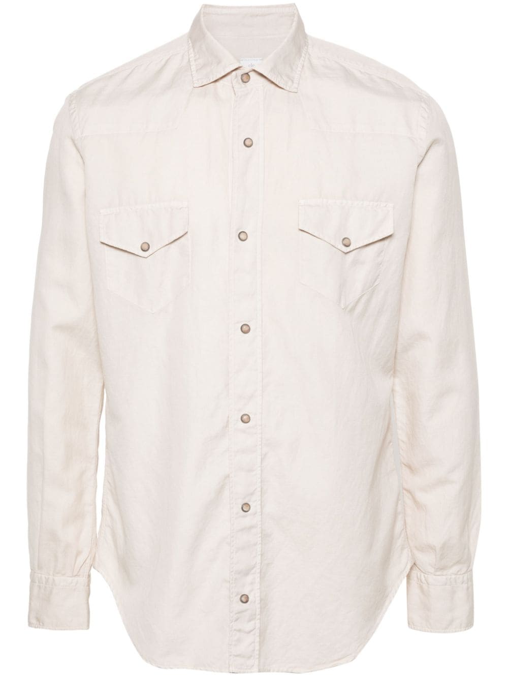 Eleventy poplin cotton-blend shirt - Neutrals von Eleventy