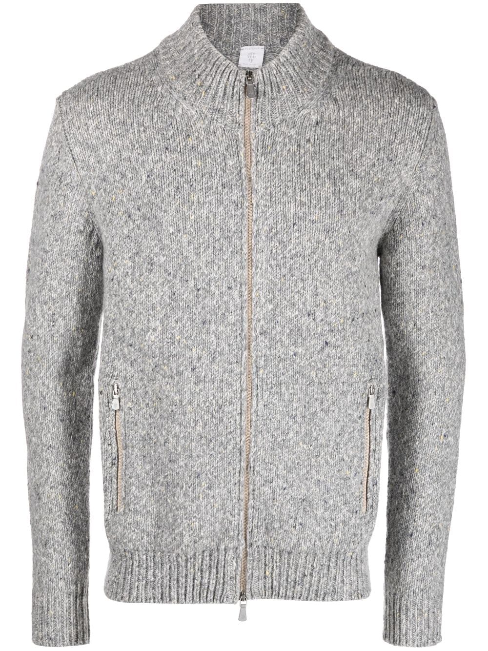 Eleventy ribbed-knit zip-up cardigan - Grey von Eleventy