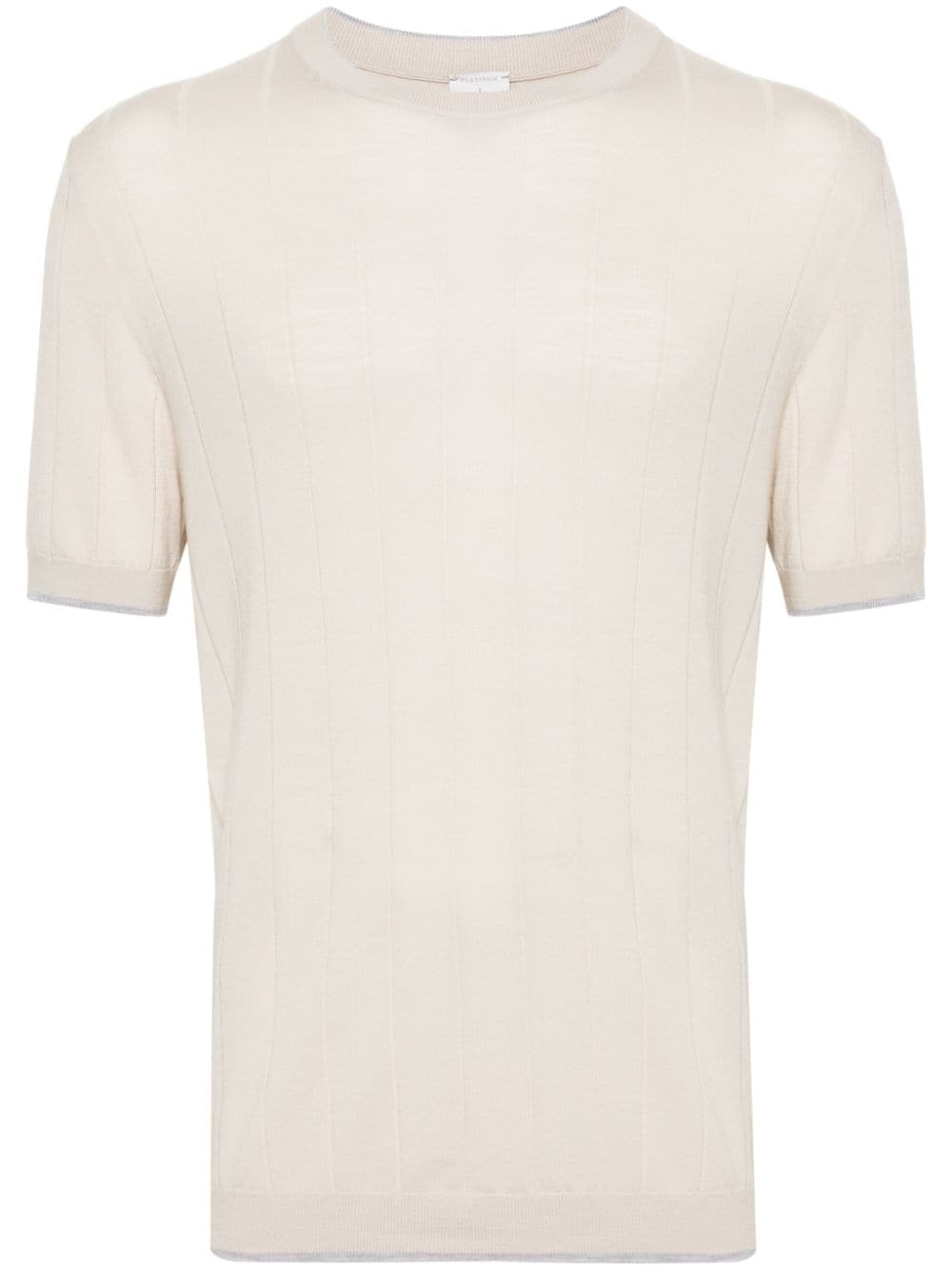 Eleventy ribbed wool T-shirt - Neutrals von Eleventy