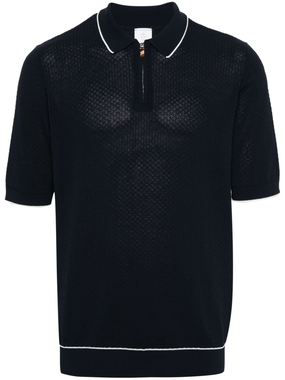 Eleventy short-sleeve knitted polo shirt - Blue von Eleventy