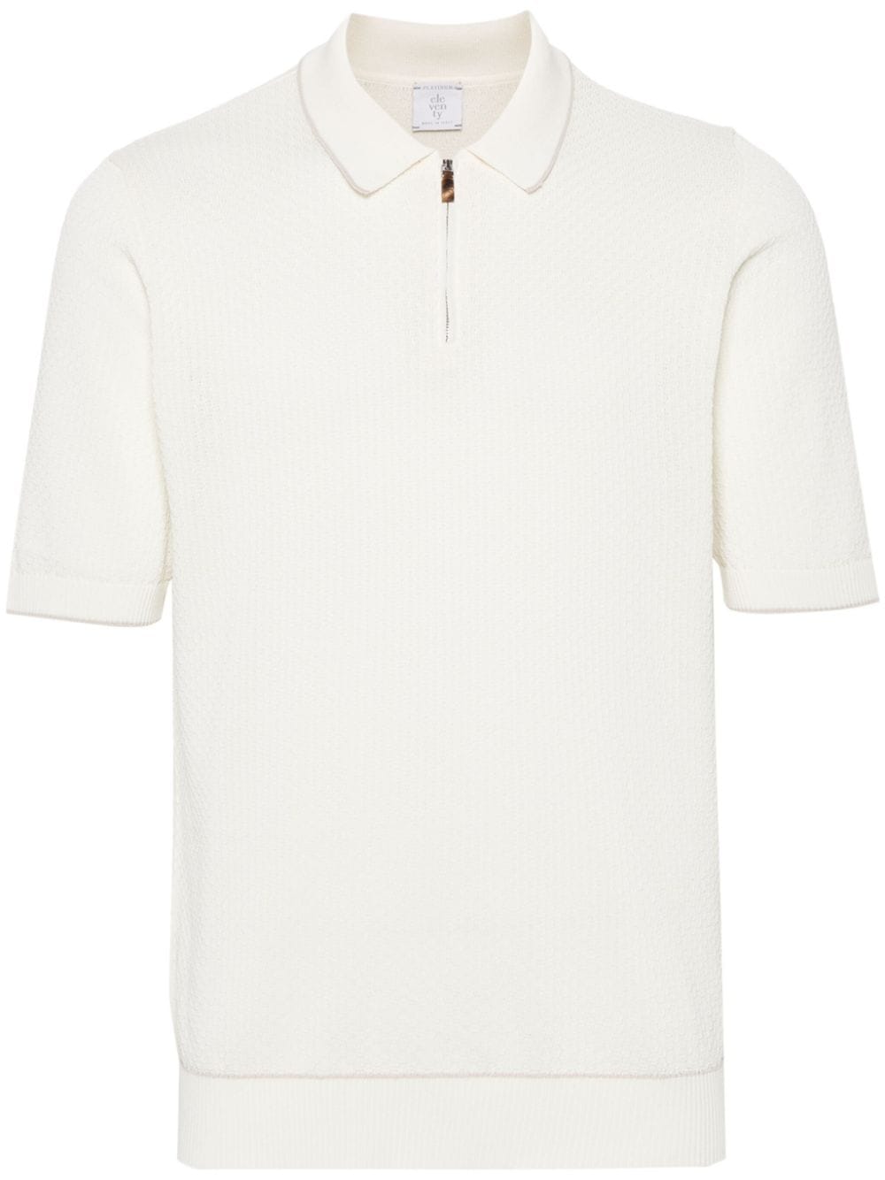 Eleventy short-sleeve knitted polo shirt - Neutrals von Eleventy