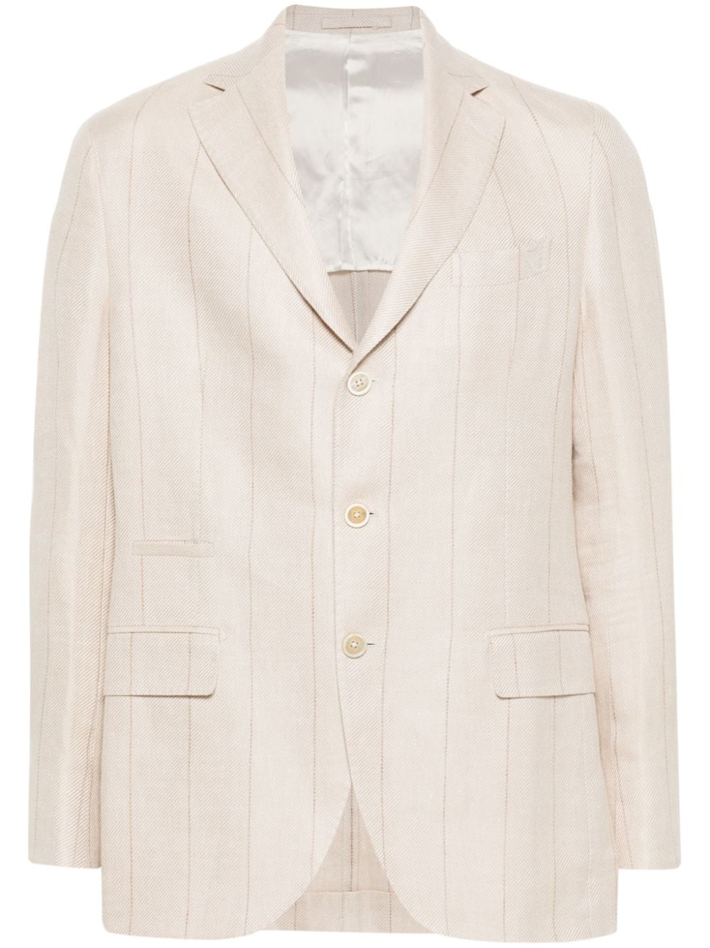 Eleventy striped single-breasted blazer - Neutrals von Eleventy