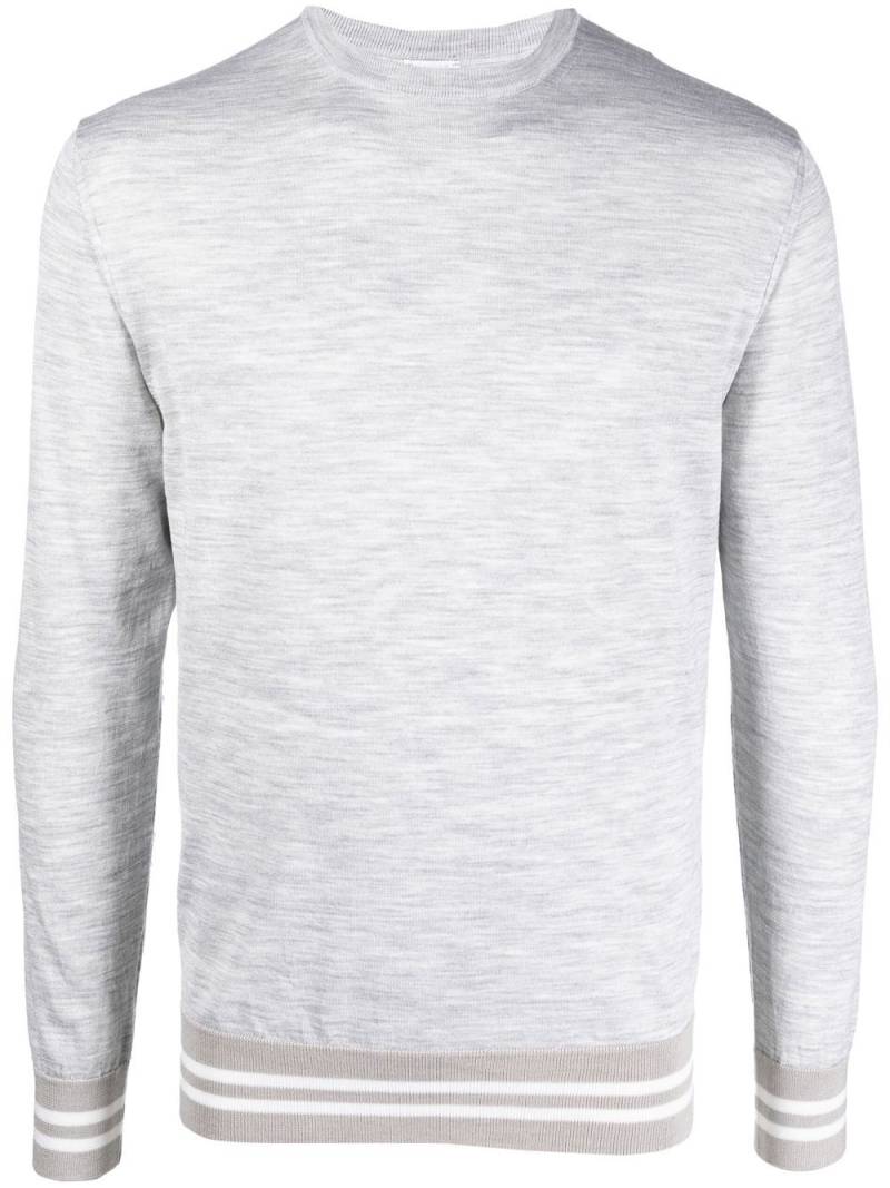 Eleventy striped-trim sweatshirt - Grey von Eleventy