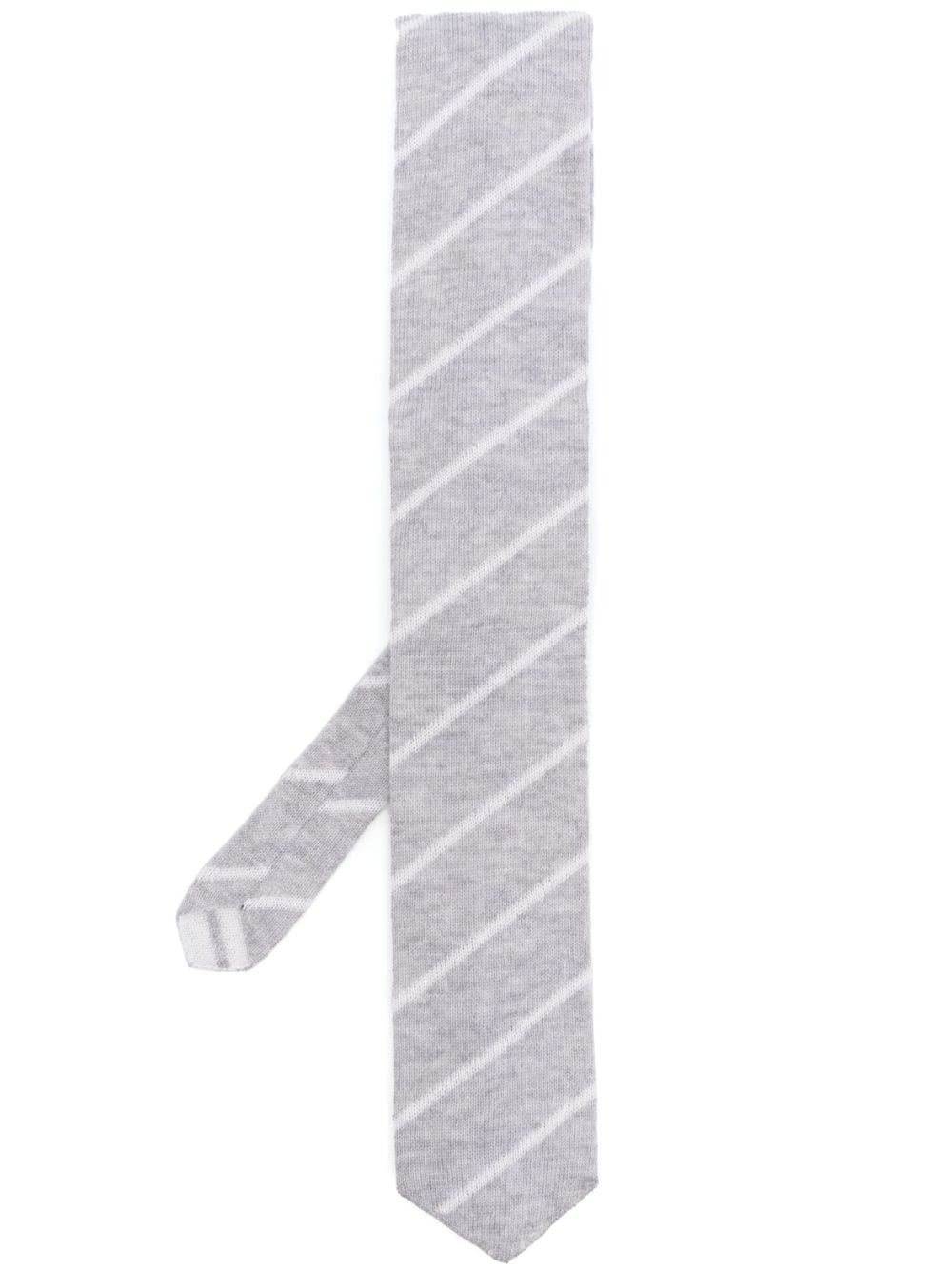 Eleventy striped wool tie - Grey von Eleventy