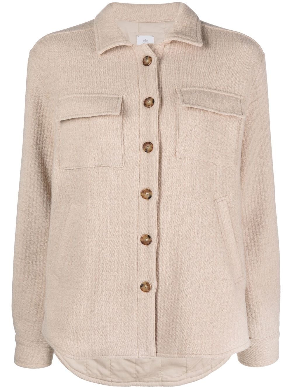 Eleventy wool textured long-sleeve shirt - Neutrals von Eleventy