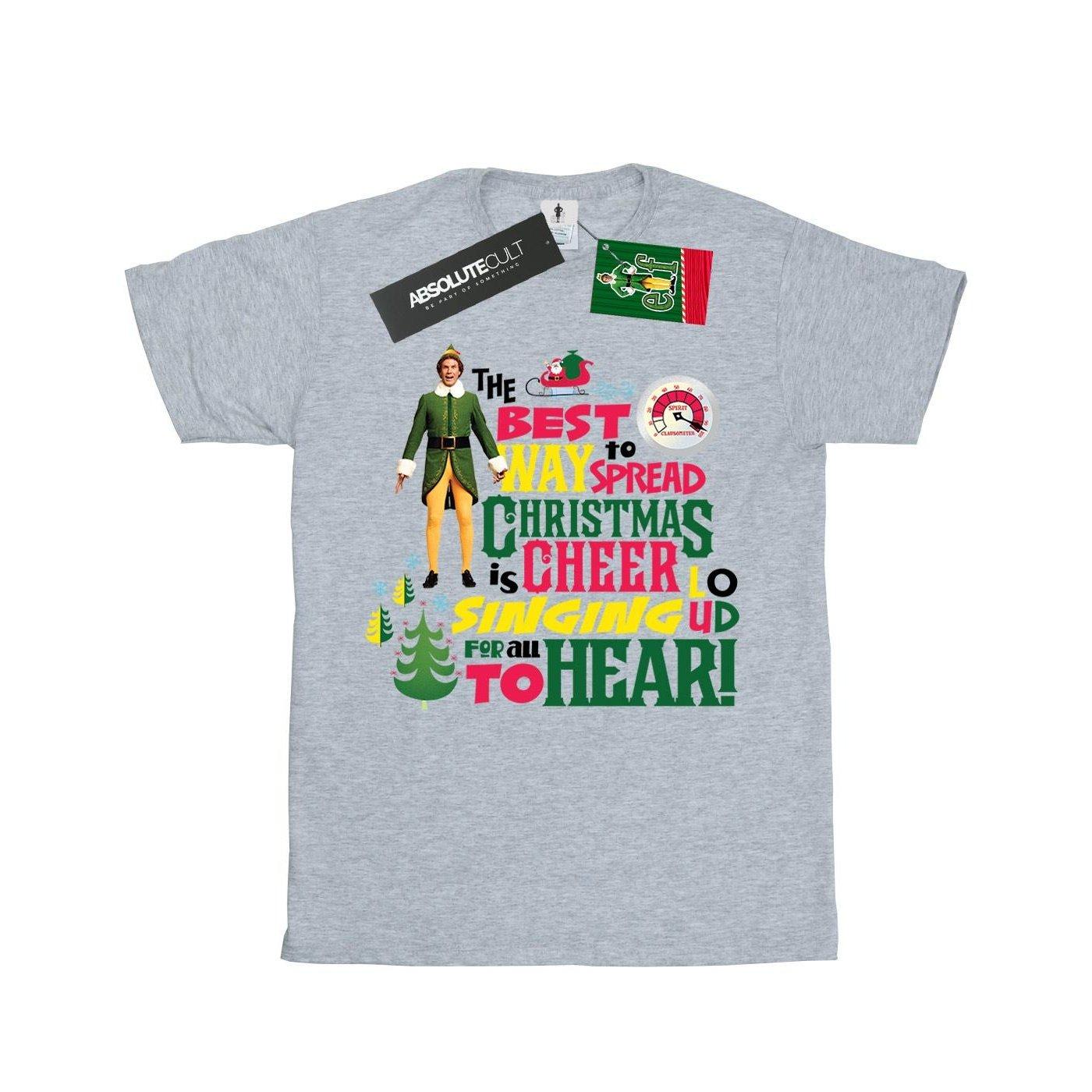 Christmas Cheer Tshirt Mädchen Grau 128 von Elf