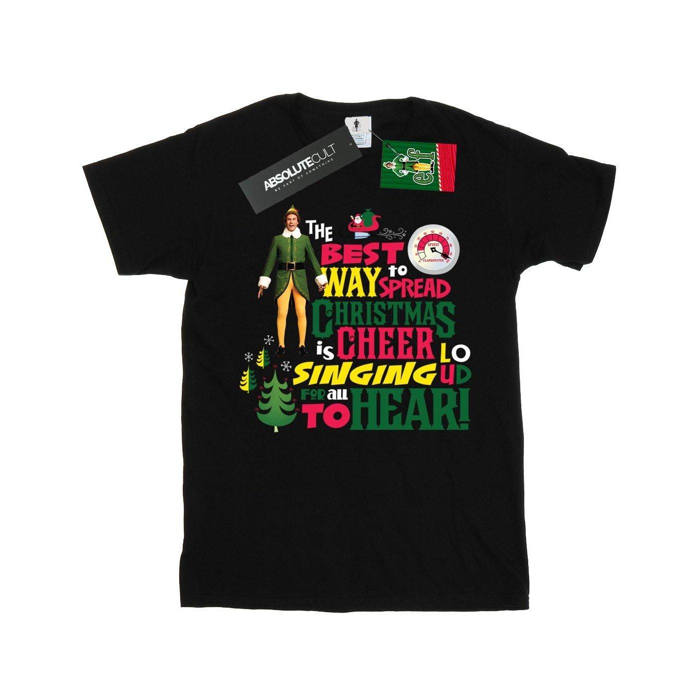 Christmas Cheer Tshirt Mädchen Schwarz 140/146 von Elf