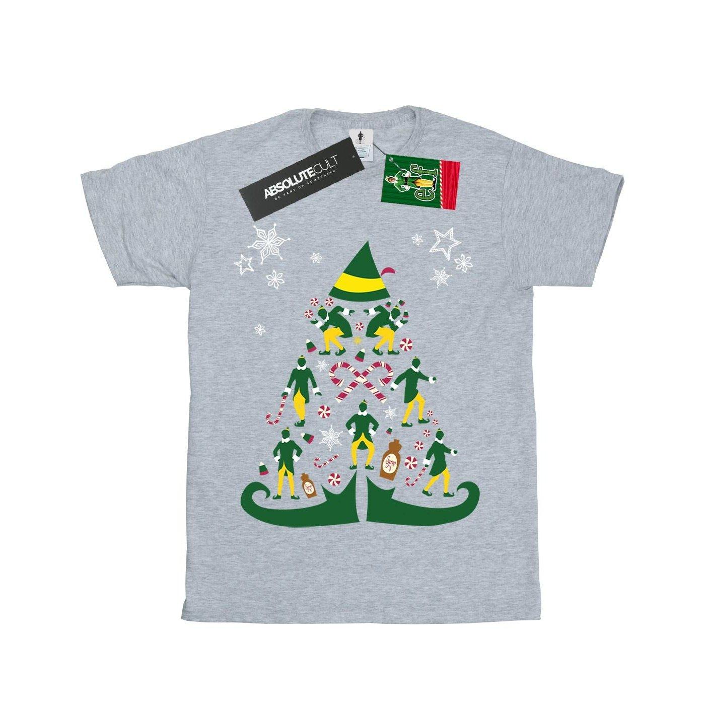 Christmas Tree Tshirt Jungen Grau 116 von Elf