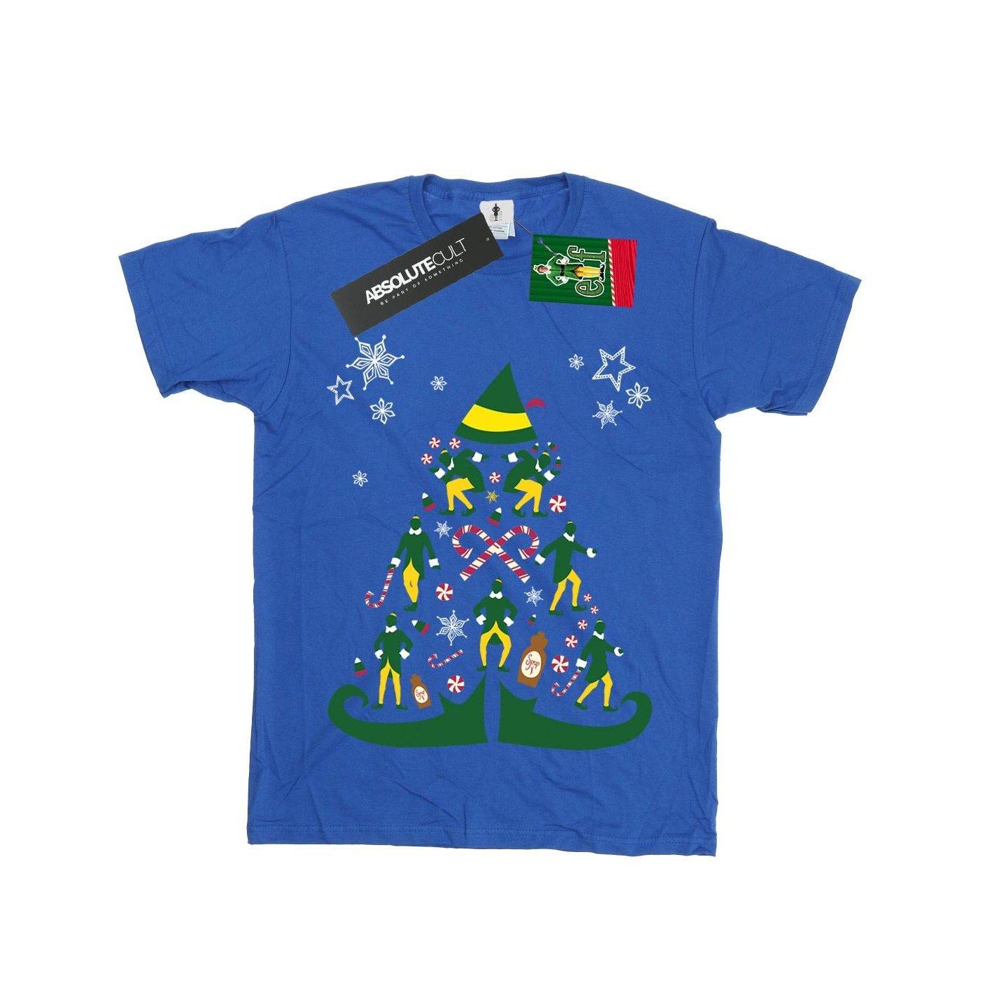 Christmas Tree Tshirt Jungen Königsblau 128 von Elf