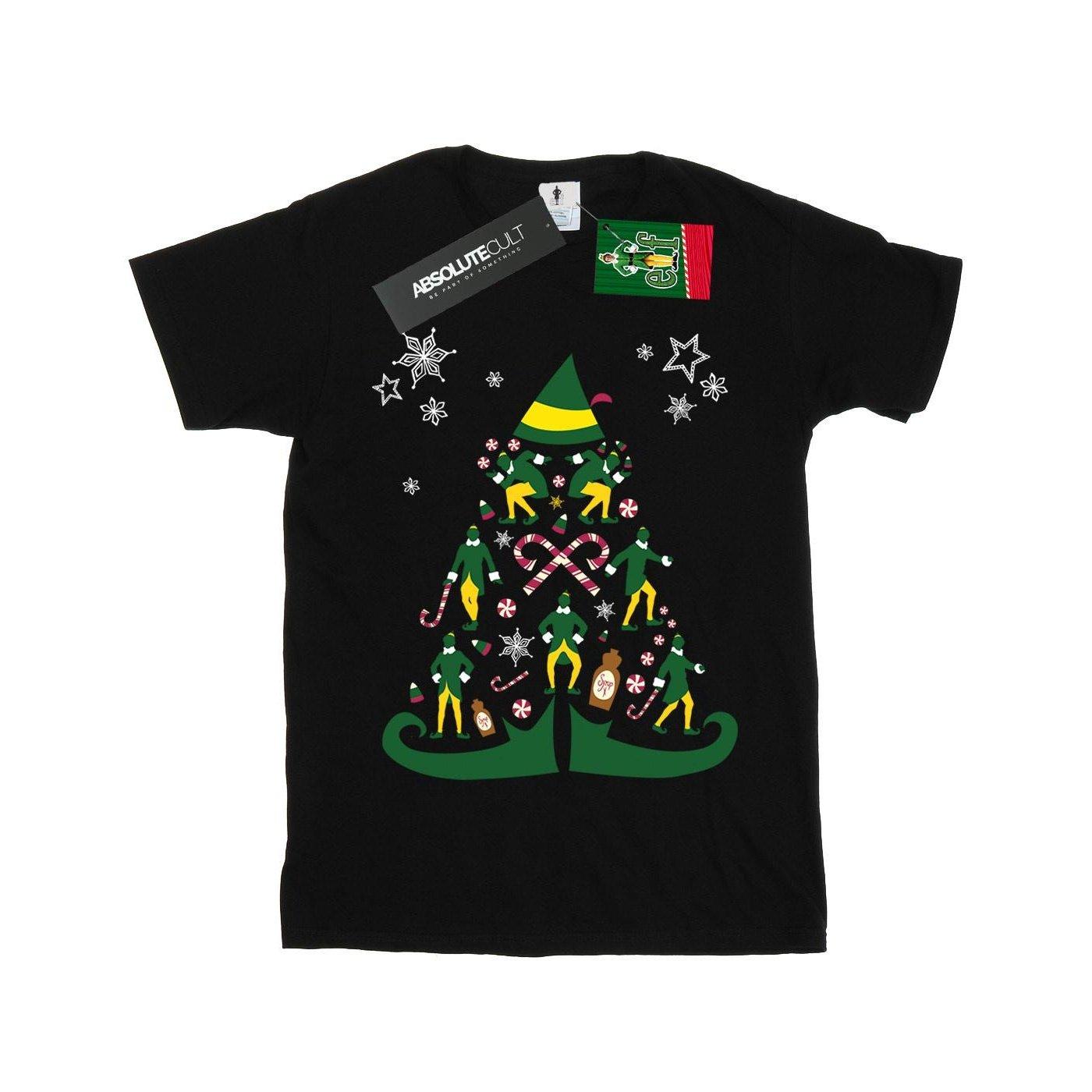 Christmas Tree Tshirt Jungen Schwarz 128 von Elf