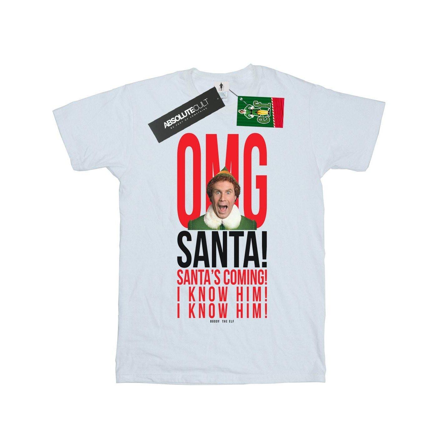 Omg Santa I Know Him Tshirt Mädchen Weiss 152-158 von Elf