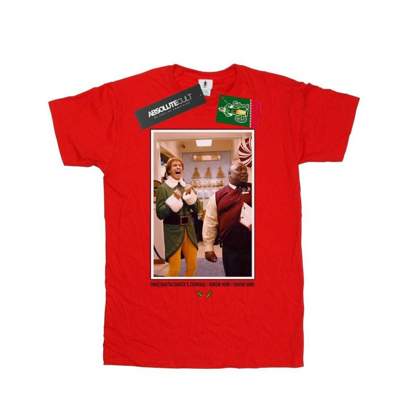 Omg Santa Photo Tshirt Mädchen Rot Bunt 152-158 von Elf