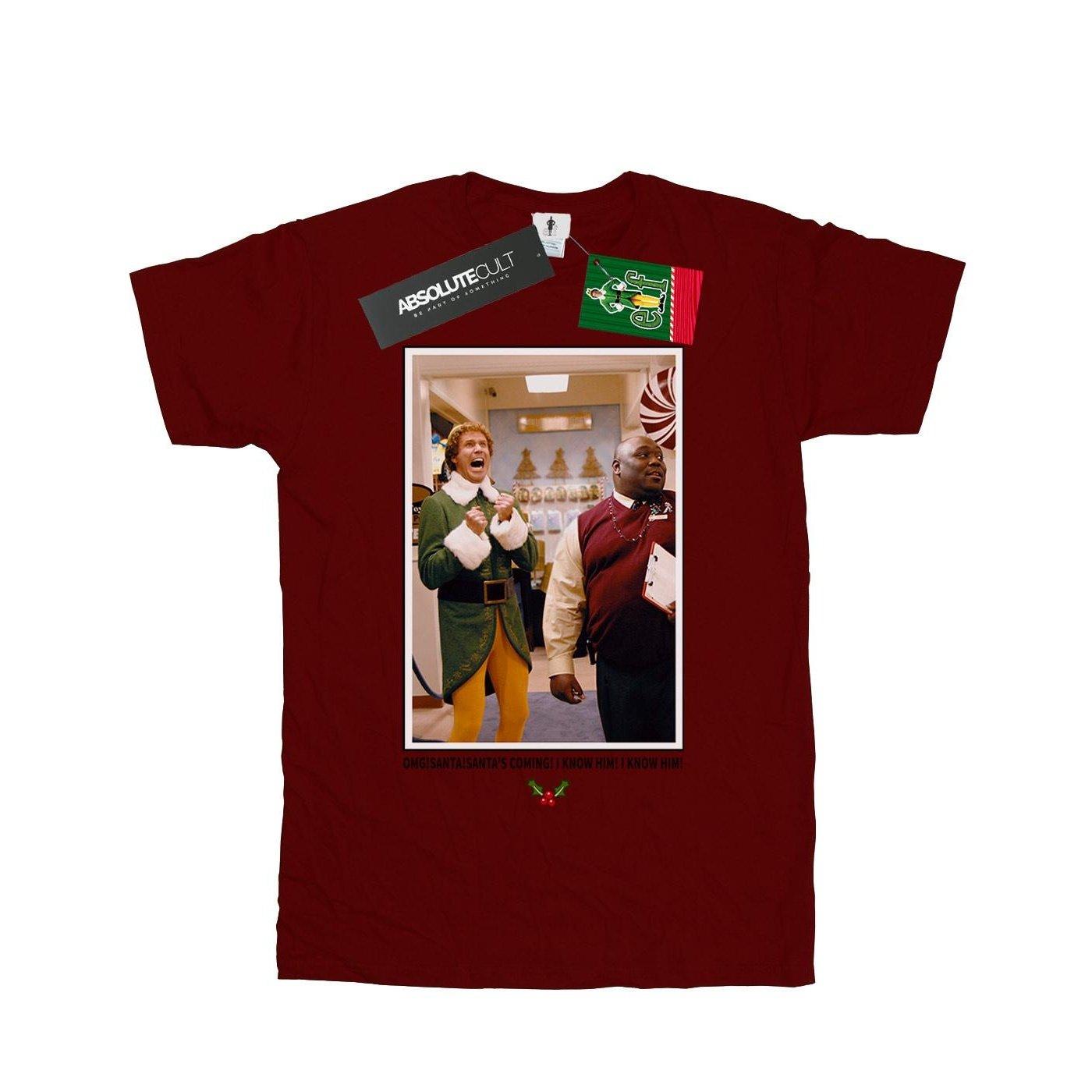 Omg Santa Photo Tshirt Mädchen Weinrot 152-158 von Elf