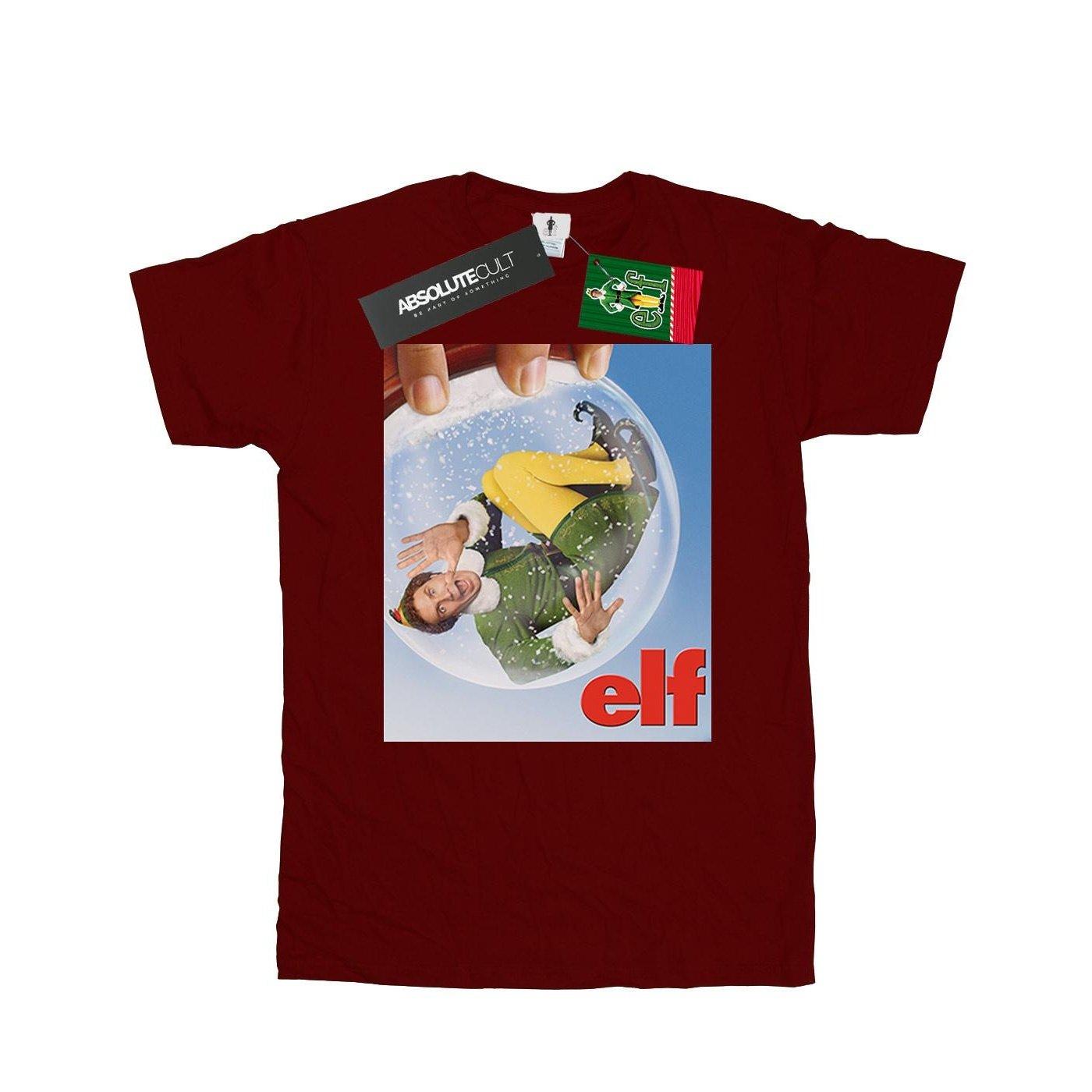 Snow Globe Poster Tshirt Mädchen Weinrot 116 von Elf