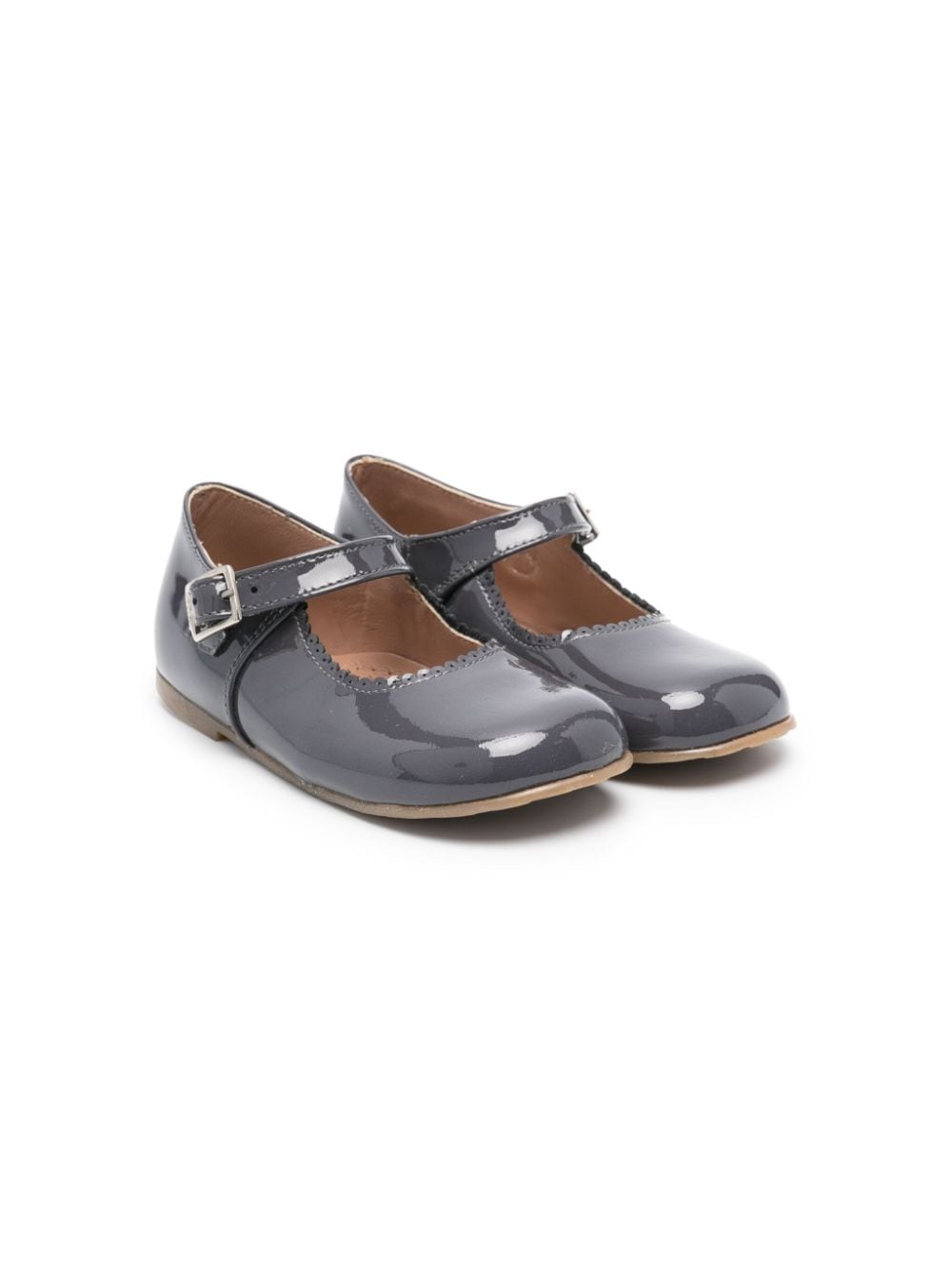 Eli1957 patent-finish leather ballerina shoes - Grey von Eli1957